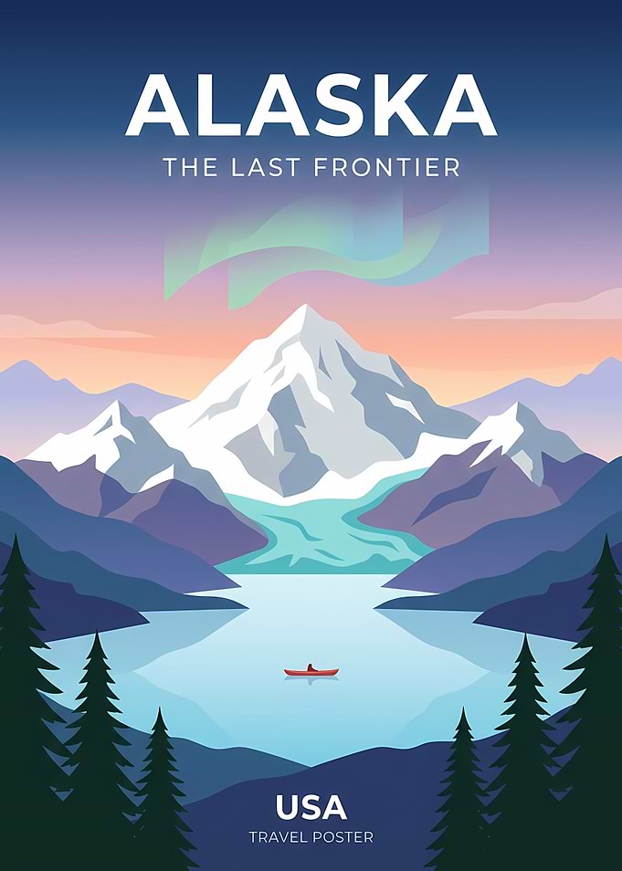 Alaska The Last Frontier Travel Poster