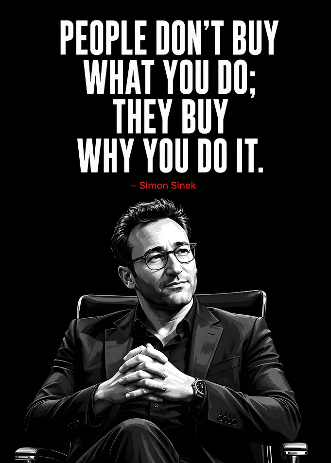 Simon Sinek Inspirational Quote Poster
