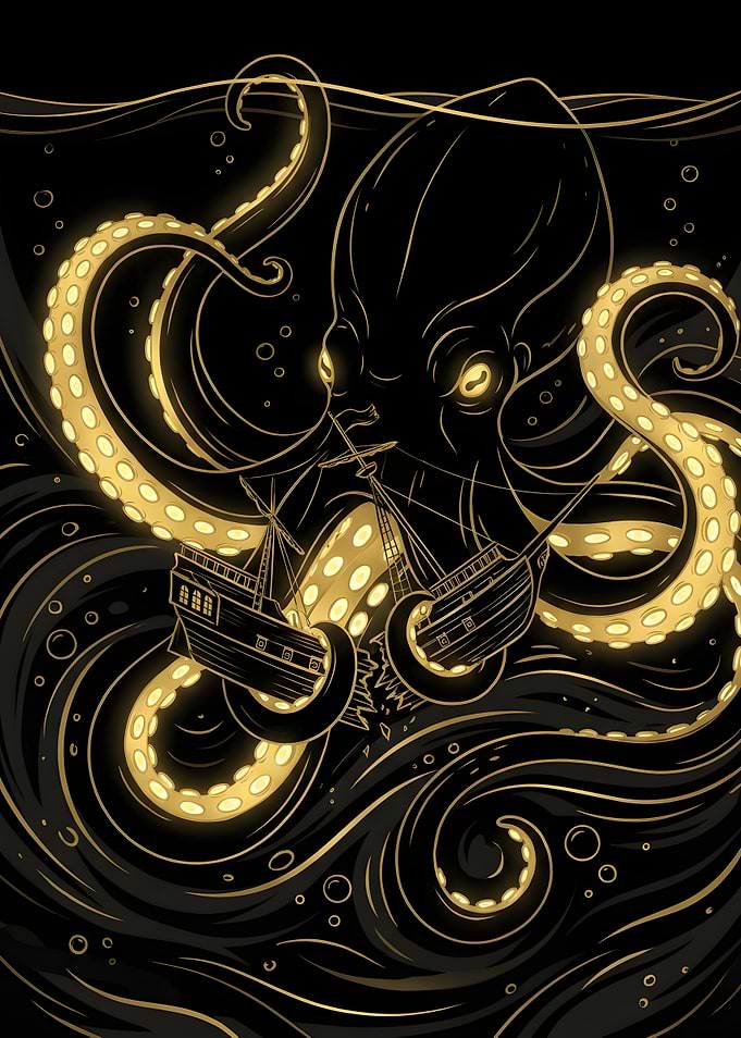 Kraken Attacking a Sailing Ship
