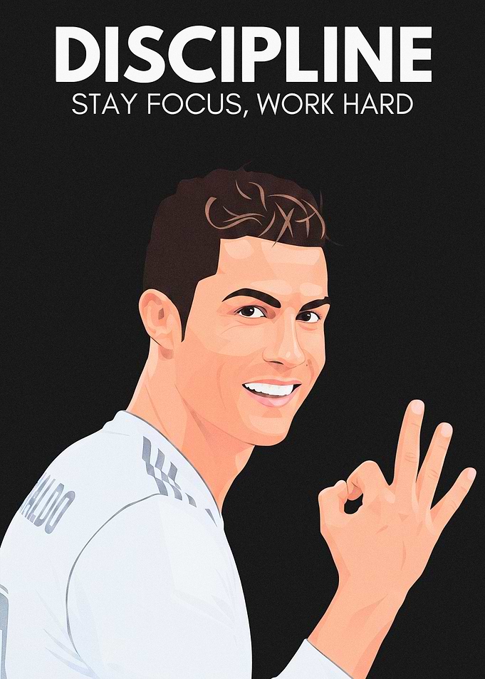 Cristiano Ronaldo Discipline Motivational Poster