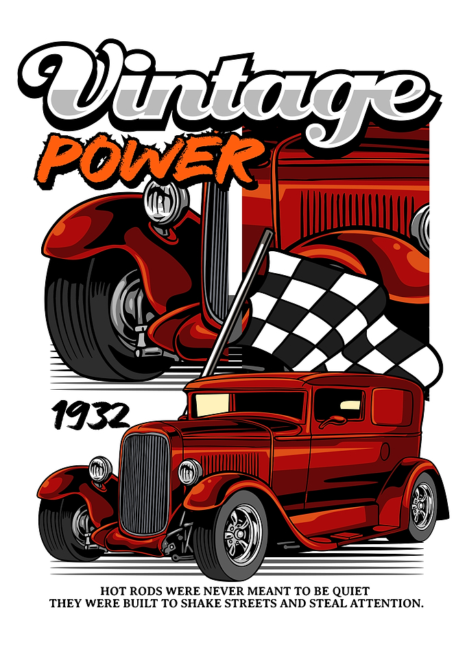 Vintage Power 1932 Hot Rod Illustration
