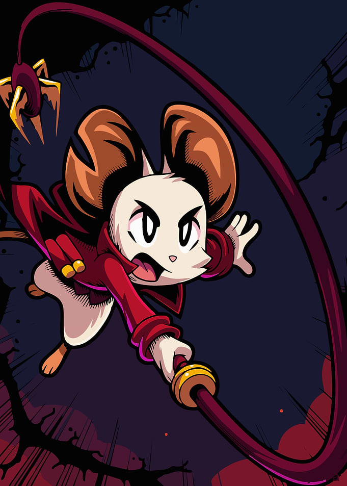 Action-packed Mouse Warrior Illustration
