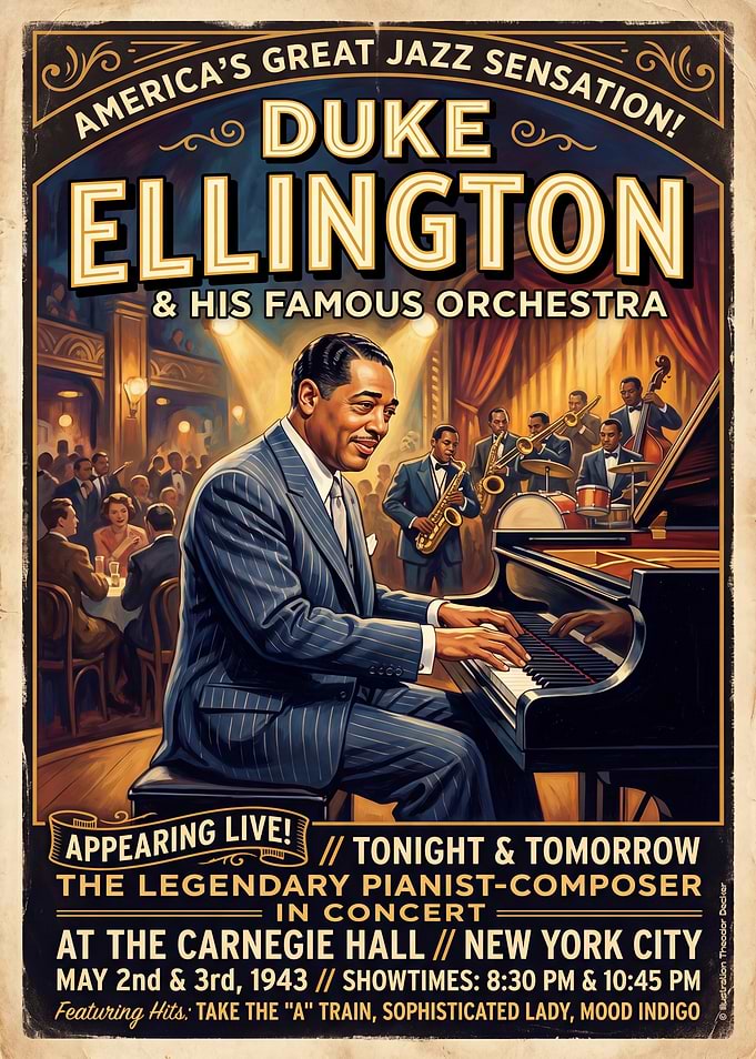 Duke Ellington Vintage Concert Poster