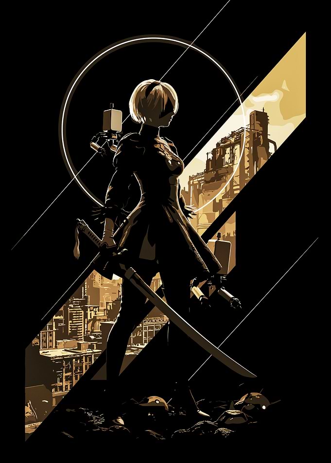2B Nier Automata Minimalist Poster