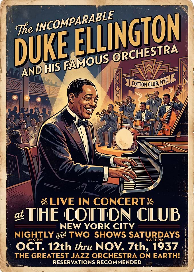 Duke Ellington Cotton Club Vintage Poster
