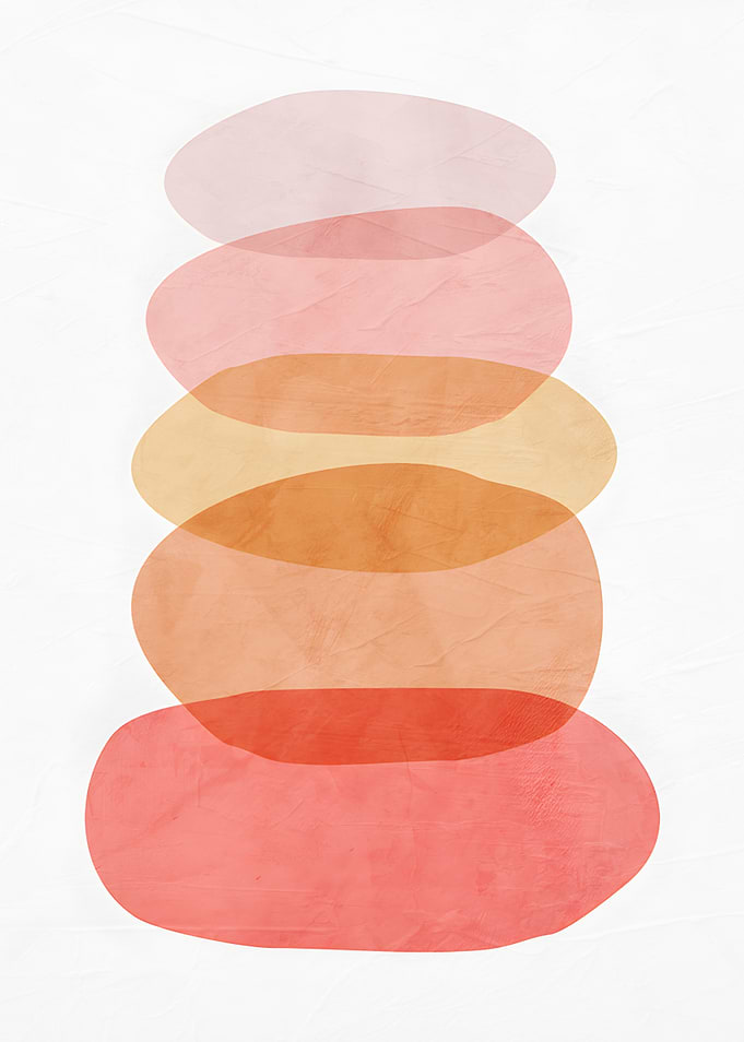 Minimalist Abstract Stacked Warm Shapes