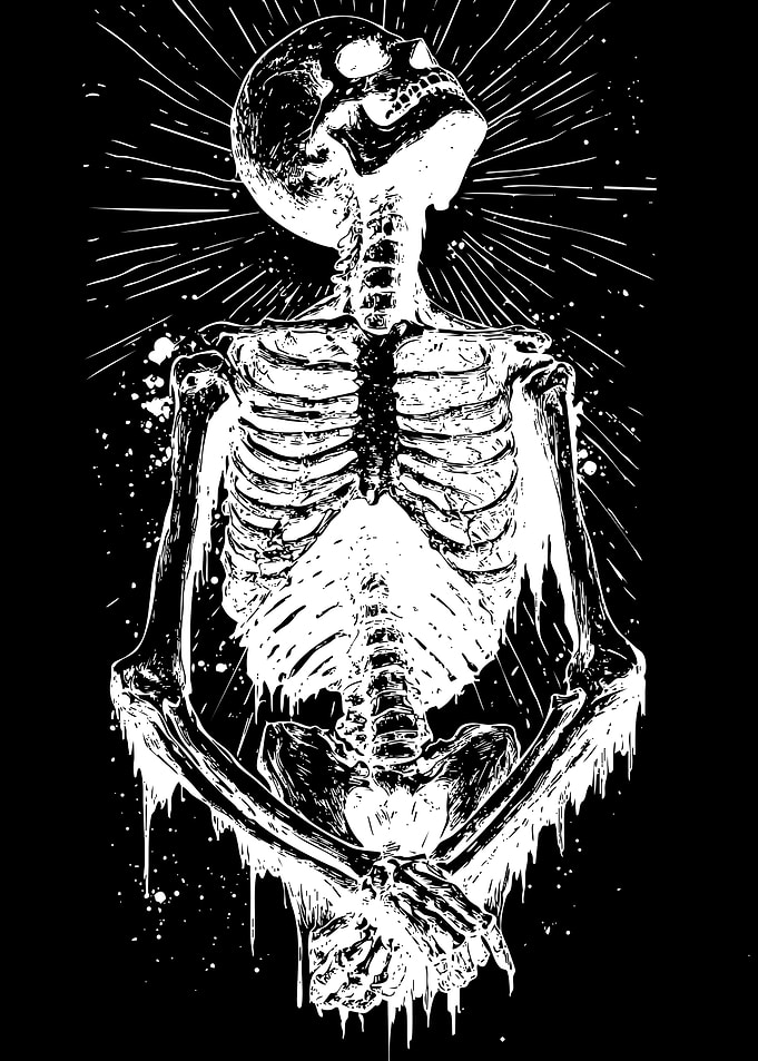 Melting Skeleton Illustration