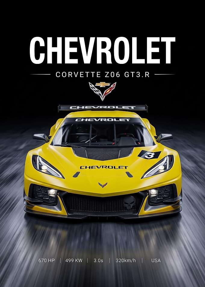 race sleek Chevrolet Corvette Z06 GT3.R Poster