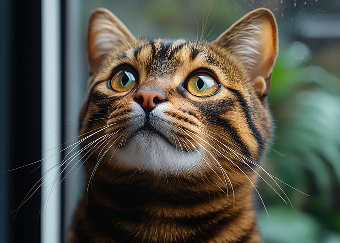 Close-up Portrait of a Tabby Cat