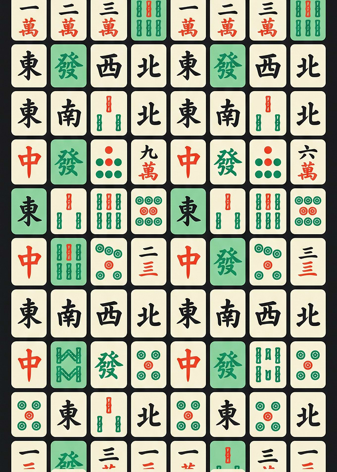 Mahjong Tile Pattern Background