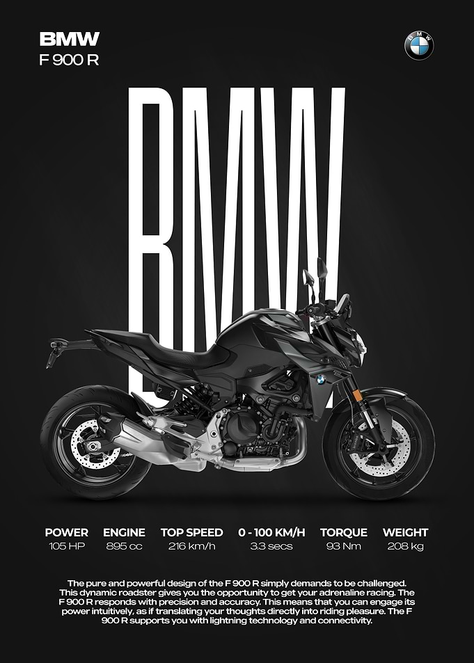 BMW F 900 R Motorcycle Poster