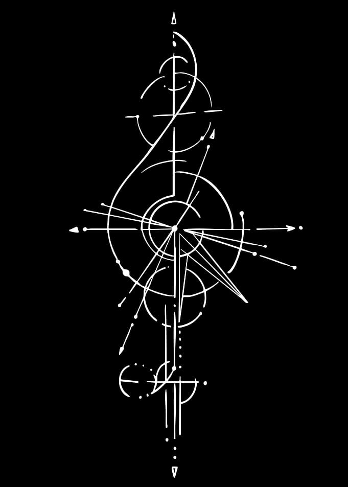 Geometric Treble Clef Abstract Design
