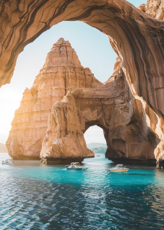 Natural Rock Archway in Turquoise Waters