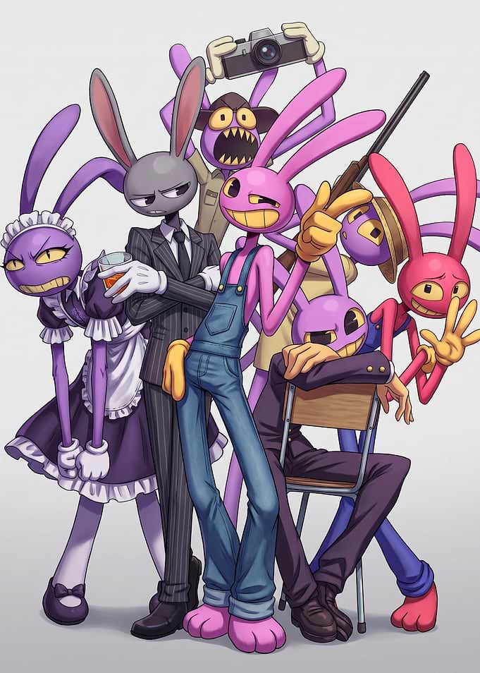 Group of Max Rabbits Illustration