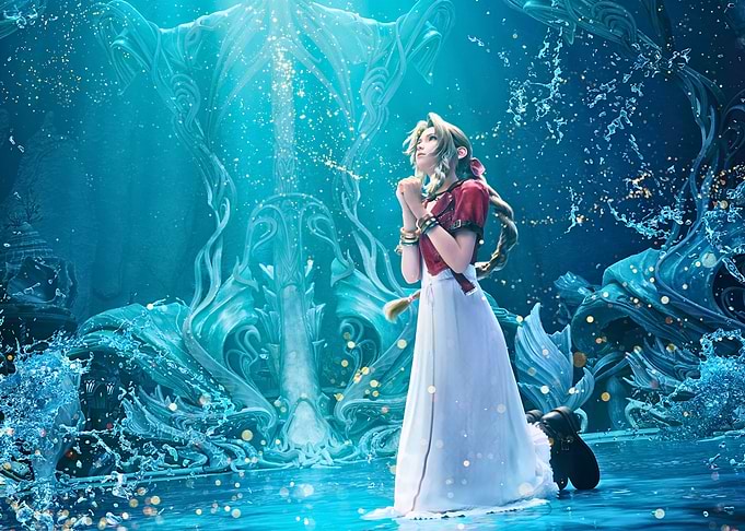 Aerith Gainsborough Praying in Water