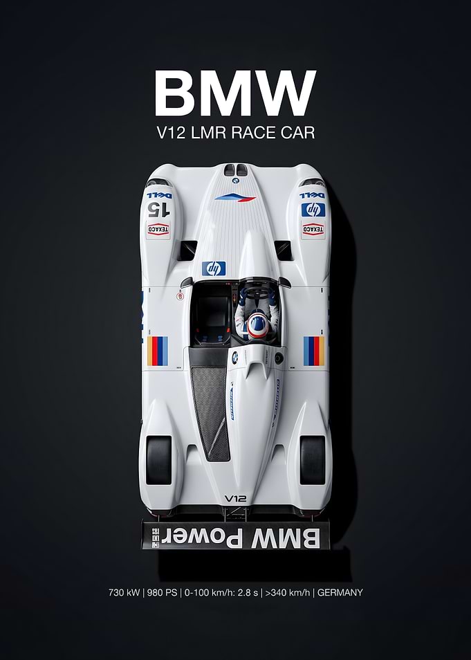 BMW V12 LMR Race Car Poster