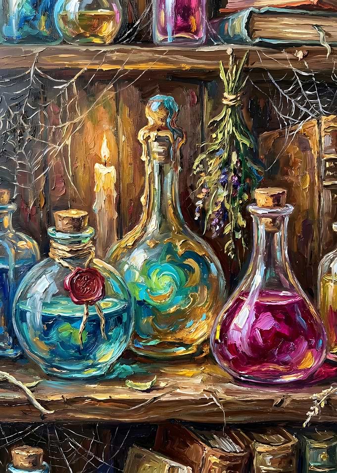 Magical Alchemist Potion Shelf