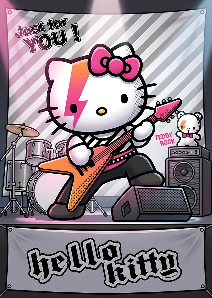 Hello Kitty Rock Star Concert Poster