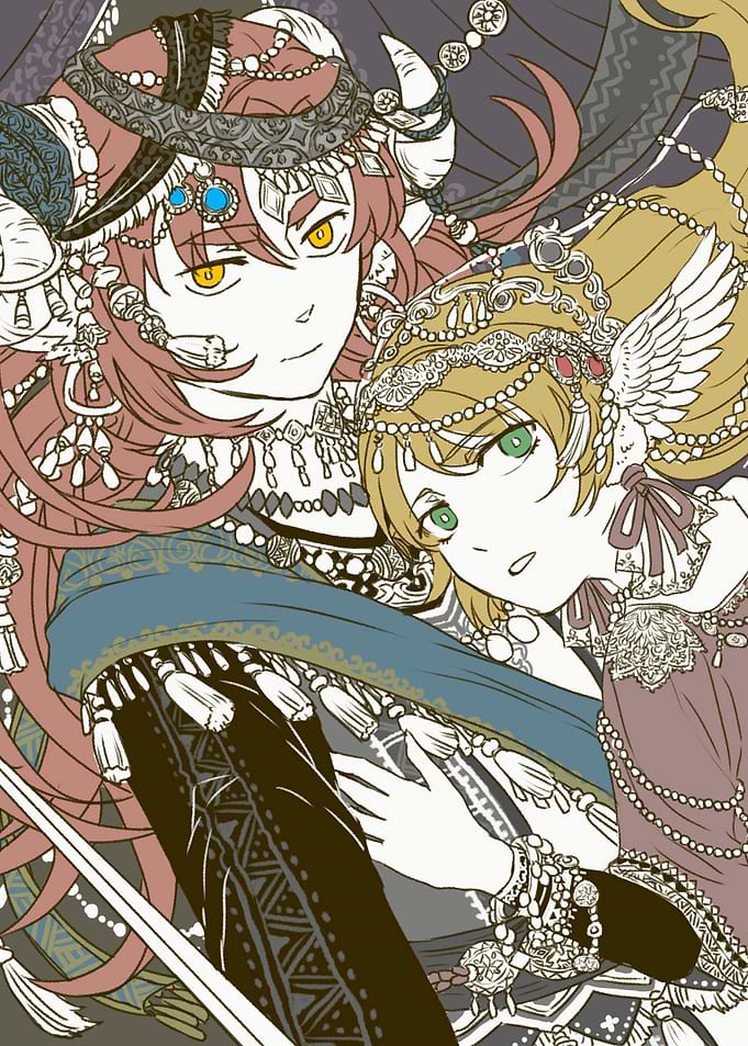 Ornate Fantasy Characters Illustration