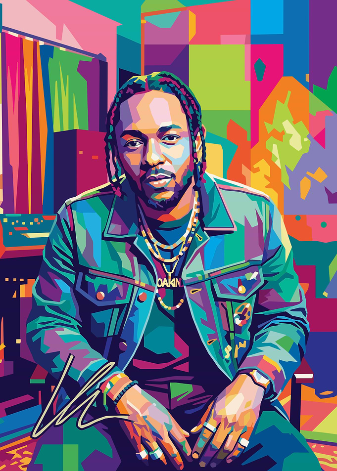 Kendrick Lamar Pop Art Portrait