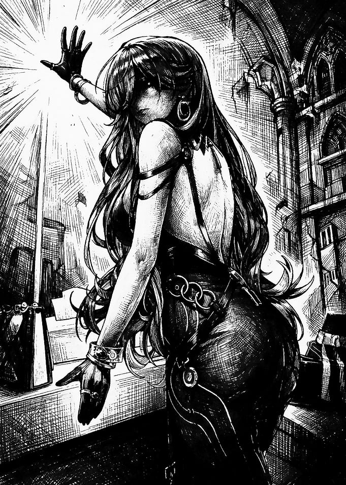 Dark Fantasy Sorceress Casting Magic