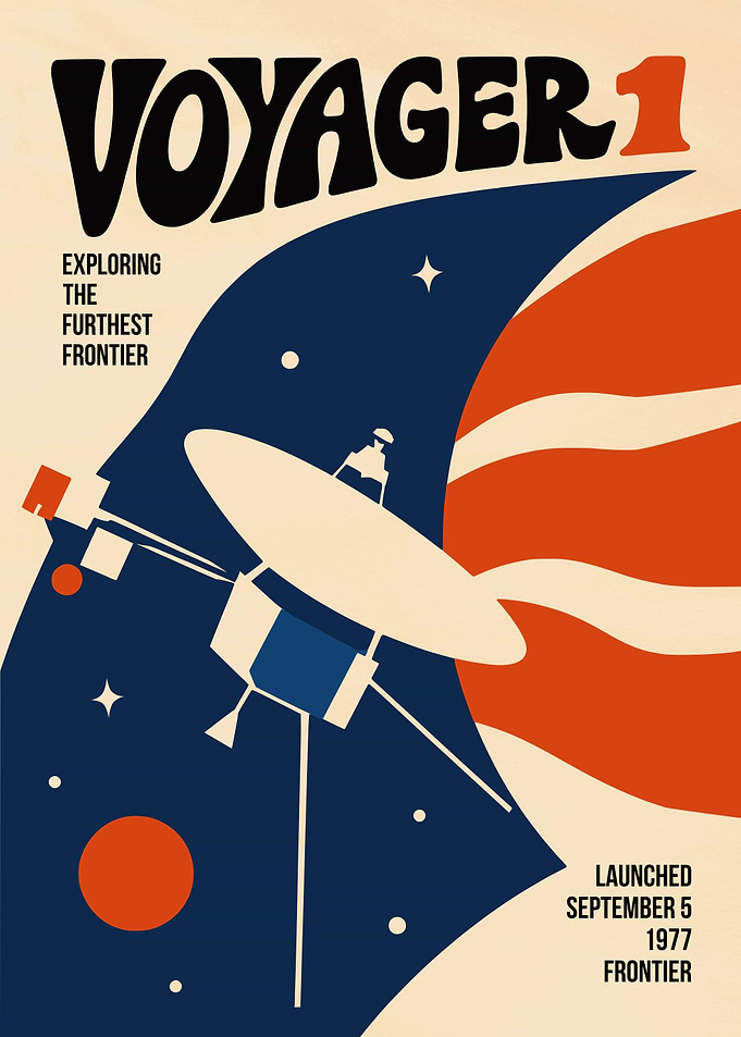 Voyager 1 Space Exploration Poster