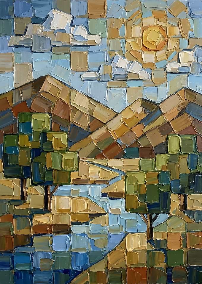 Textured Impasto Landscape Painting