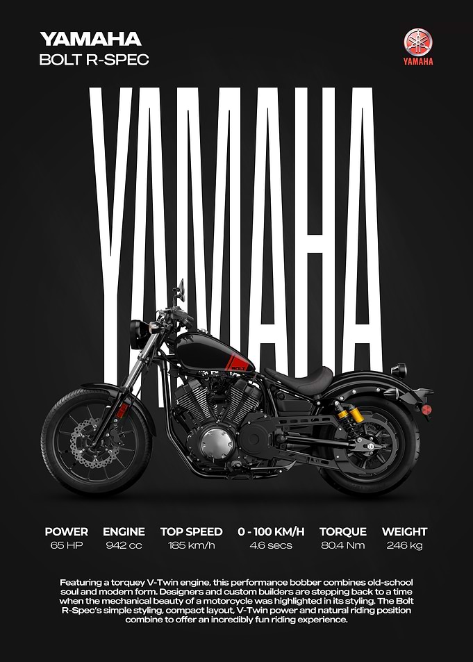 Yamaha Bolt R-Spec Motorcycle Poster