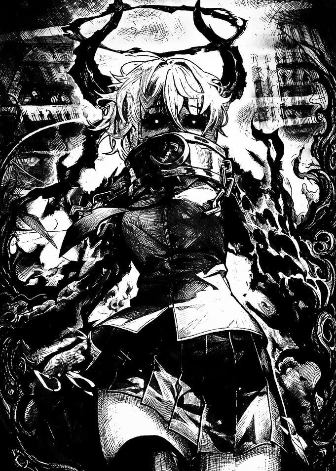 Dark Anime Girl with Restraints