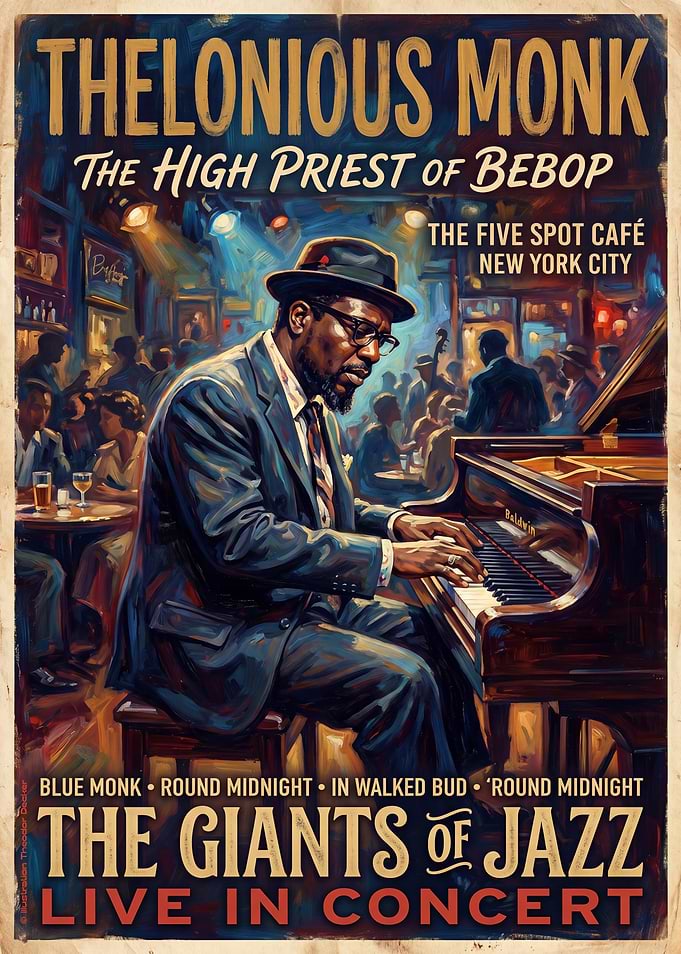 Thelonious Monk Jazz Concert Poster