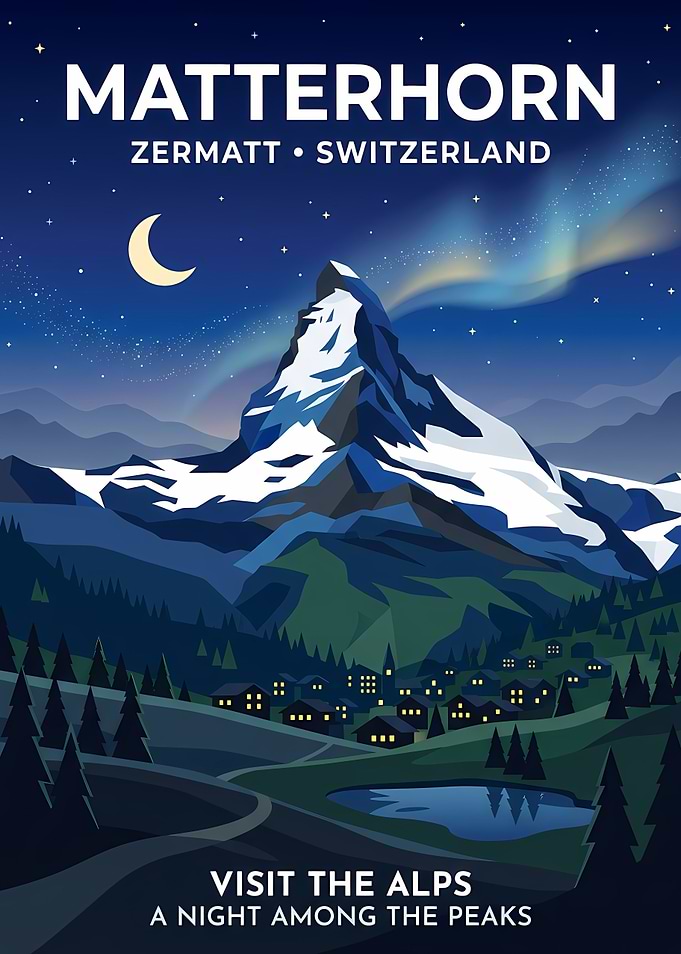 Matterhorn Zermatt Switzerland Travel Poster