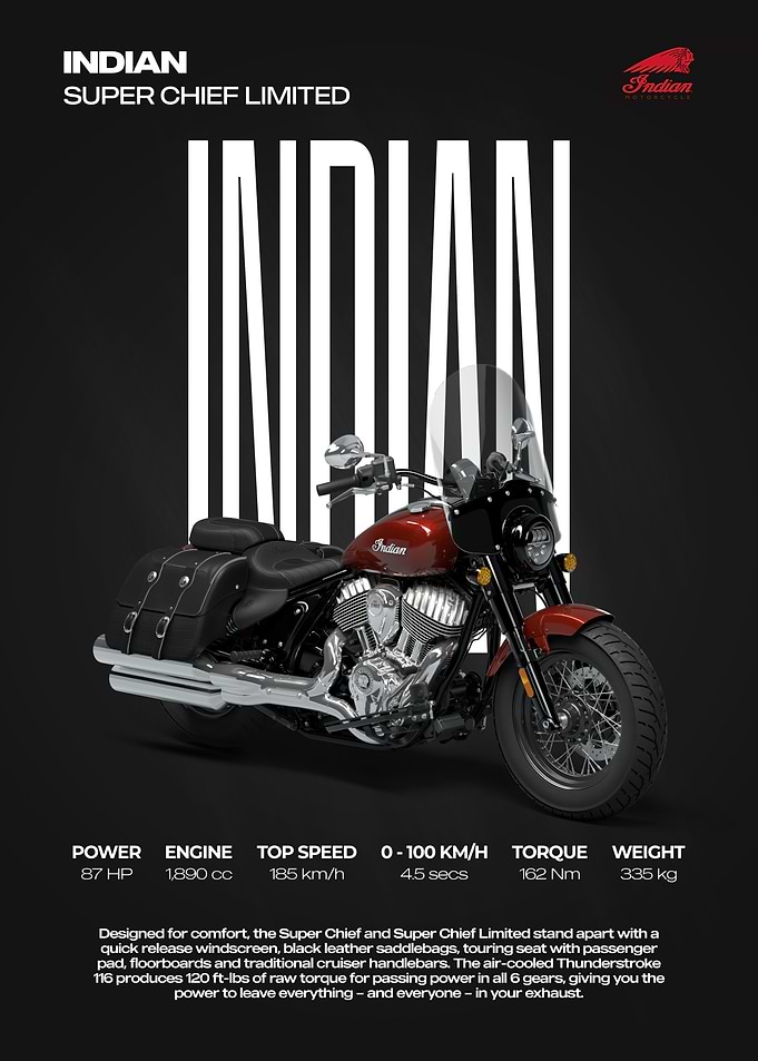 Indian Super Chief Limited Motorcycle Poster