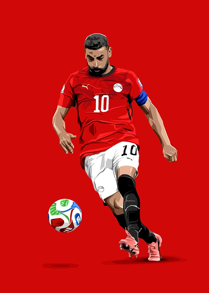 Mohamed Salah Egypt Football Illustration