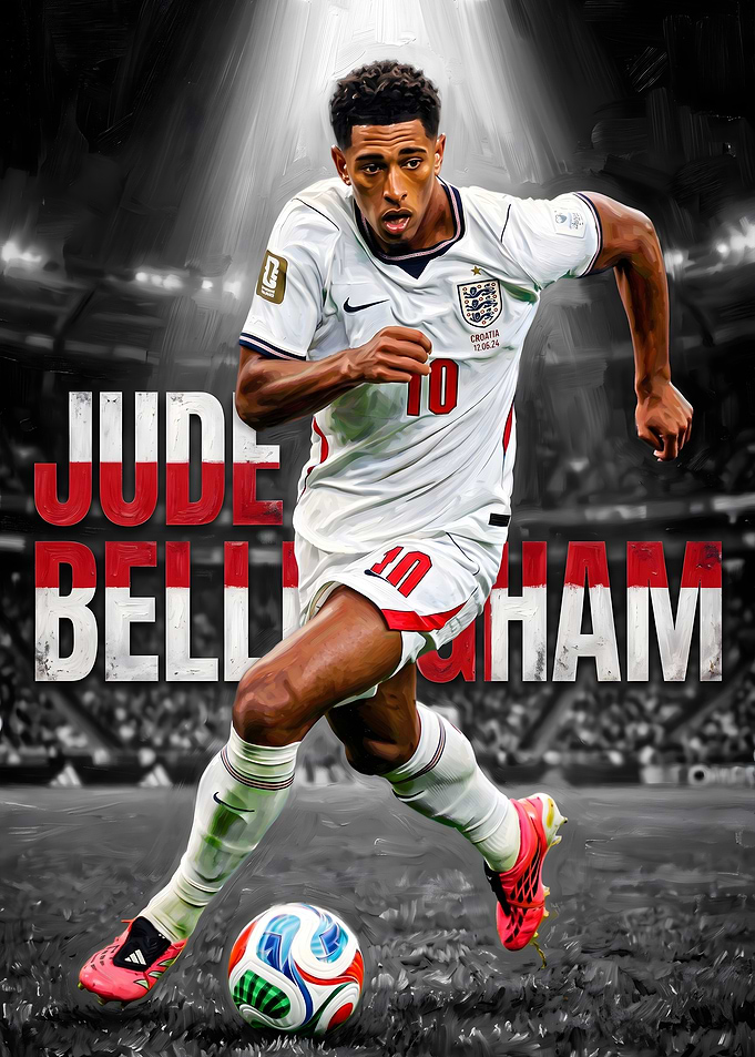 Jude Bellingham England Football Poster
