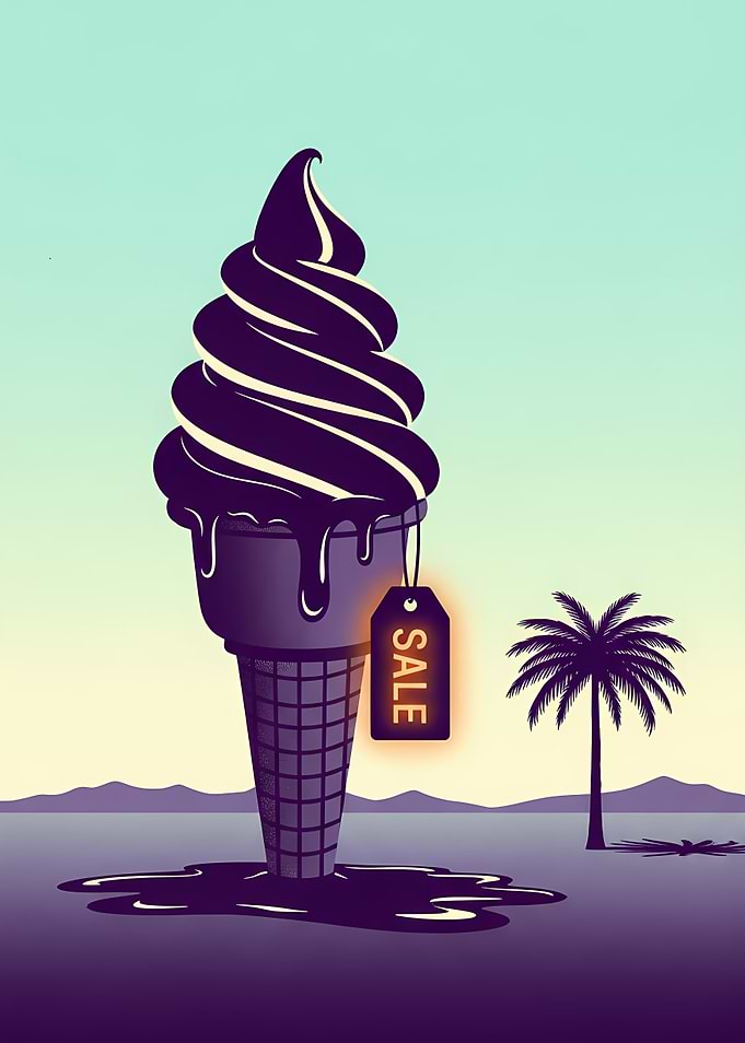 Melting Ice Cream Sale Poster