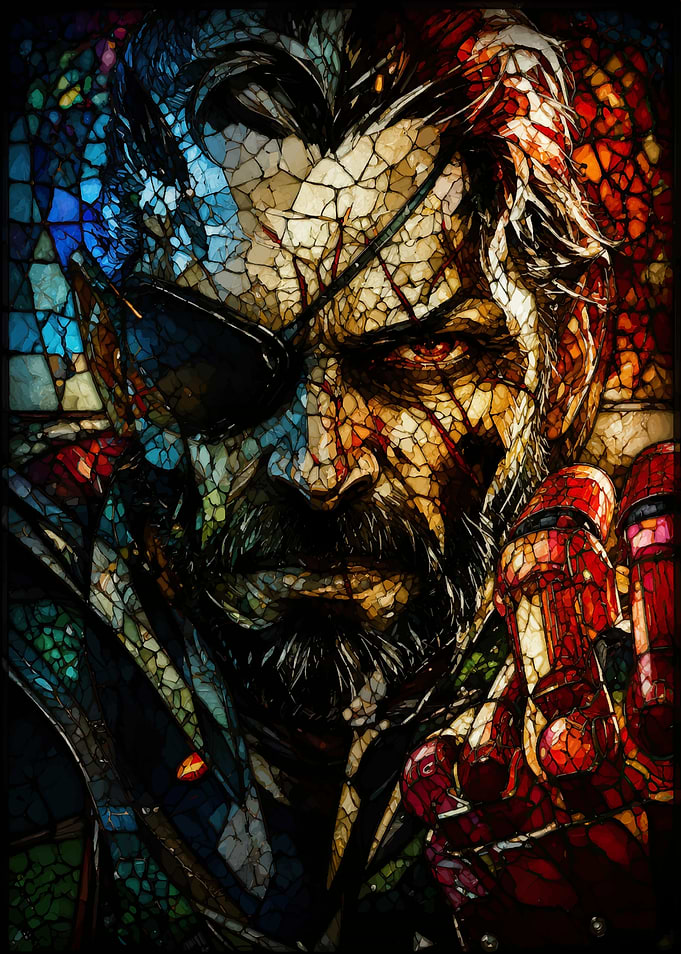 Stained Glass Venom Snake Portrait