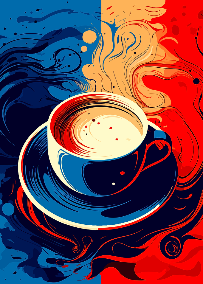 Abstract Coffee Cup Pop Art