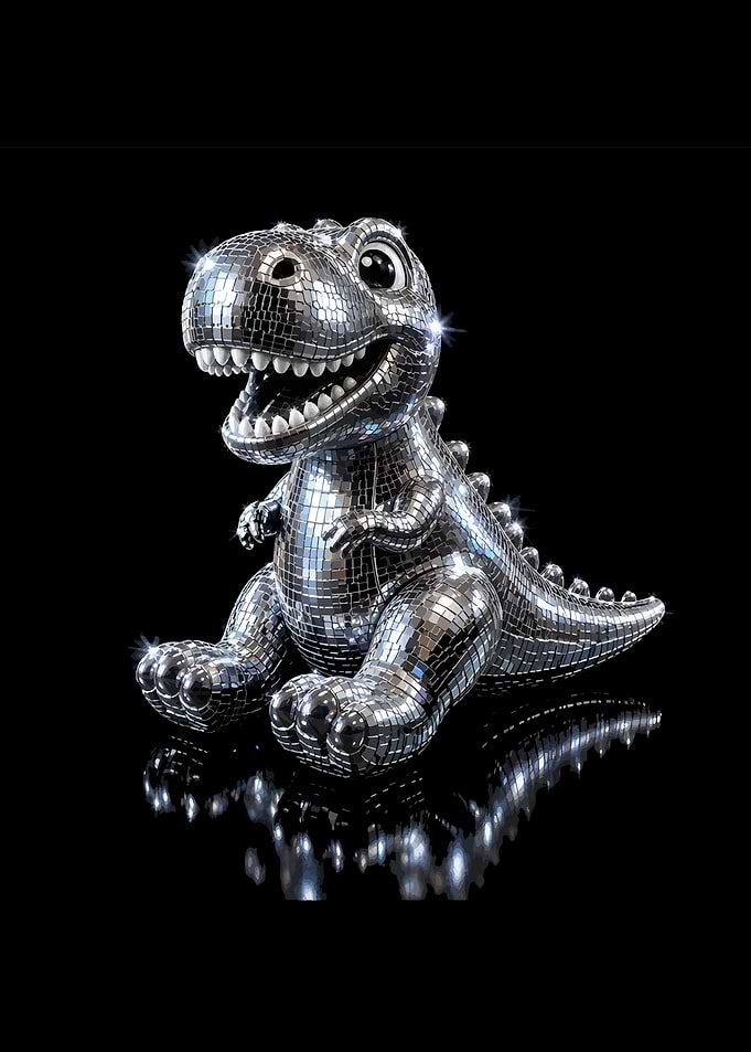 Disco Ball T-Rex Dinosaur Figurine