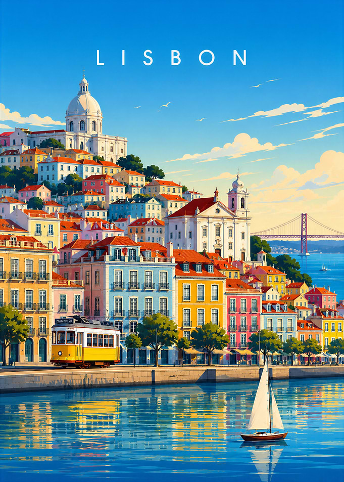 Lisbon Travel Poster Illustration