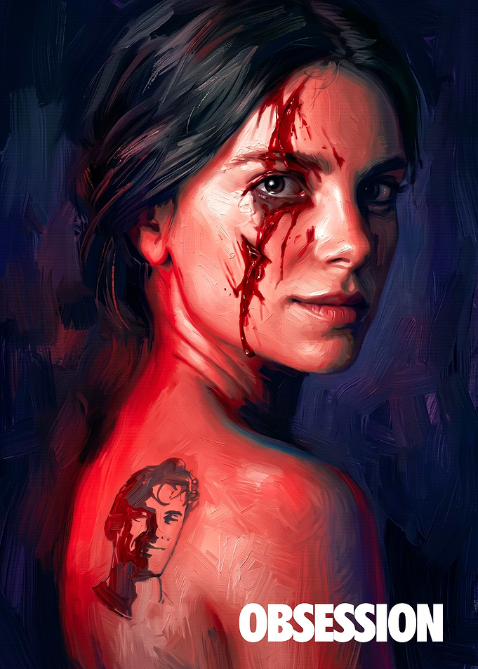 Obsession Portrait with Blood and Tattoo