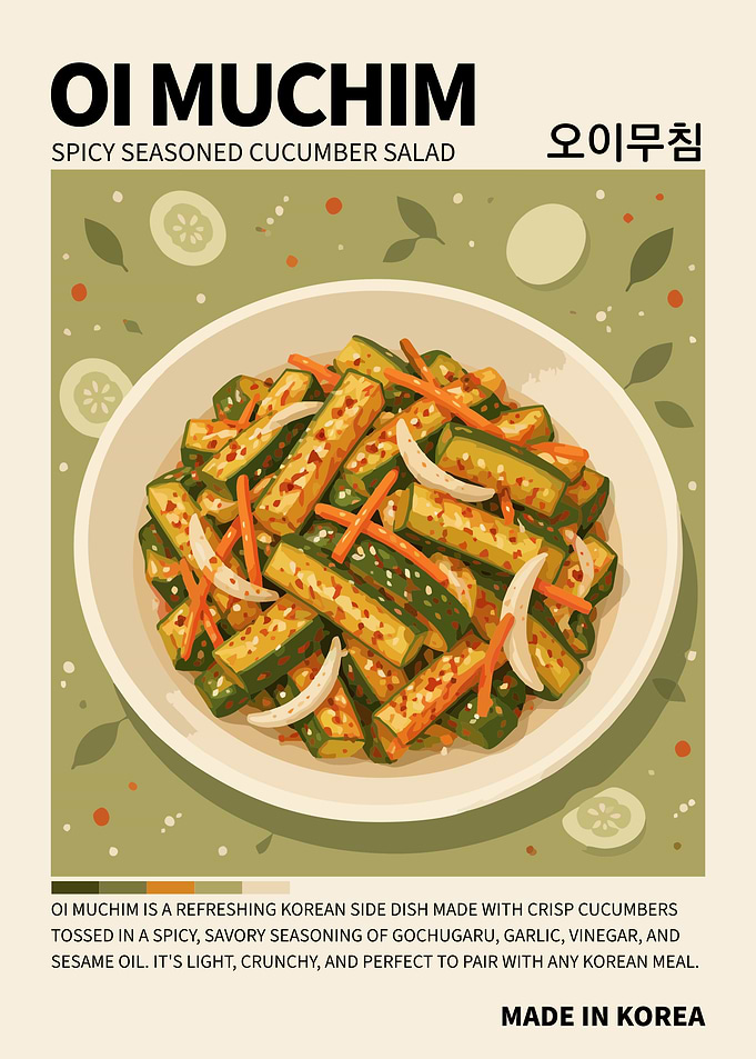 Oi Muchim Poster – Korean Spicy Cucumber Salad Kitchen Wall Art