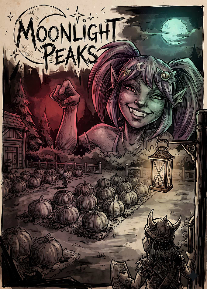 Moonlight Peaks Game Poster