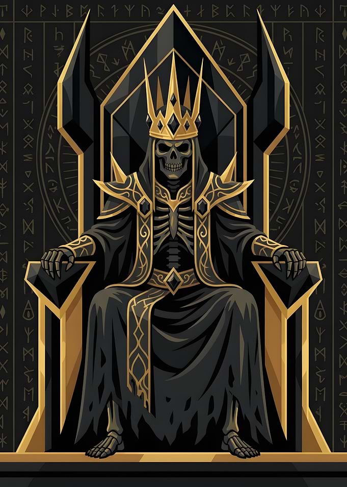 Skeleton King on Dark Throne