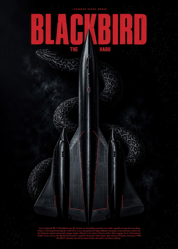 SR-71 Blackbird Habu Aviation Poster
