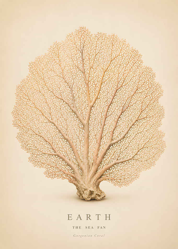Gorgonian Sea Fan Marine Biology Science Poster