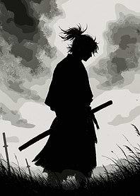 Silhouette of a Lone Samurai