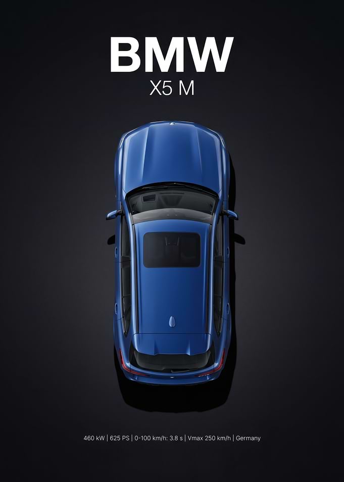 BMW X5 M Top View Poster