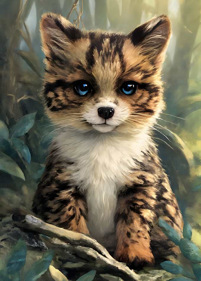 Adorable Baby Leopard Cub Portrait
