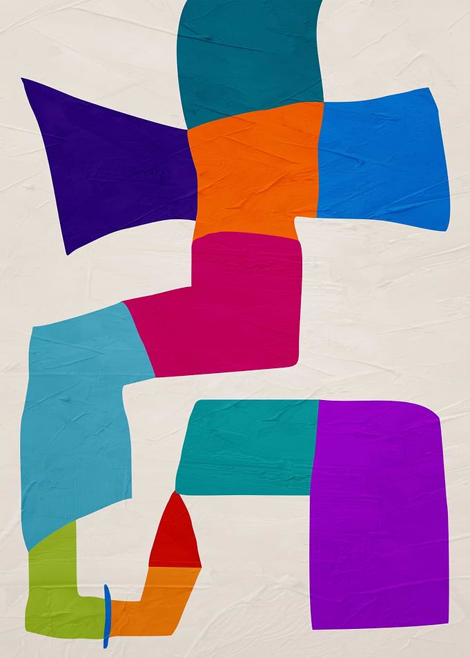 Colorful Abstract Geometric Shapes Composition