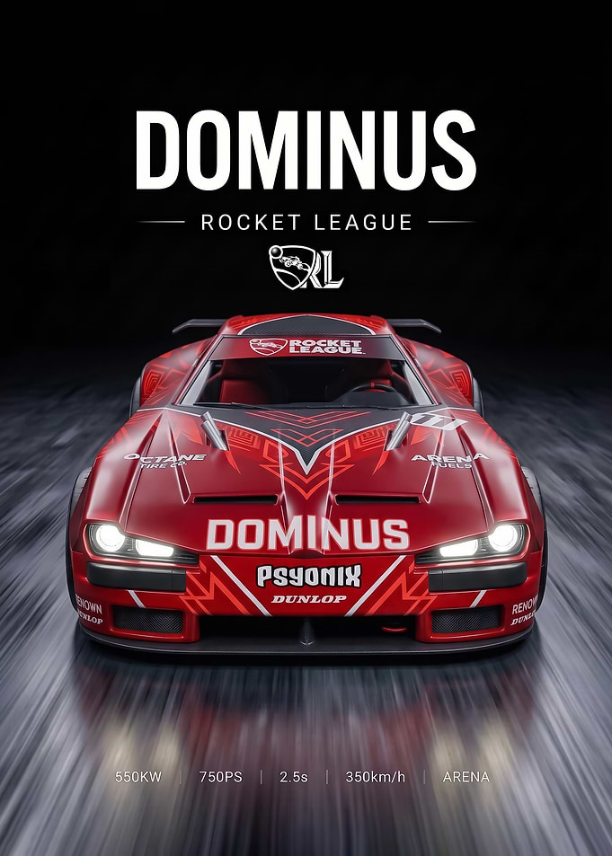 sleek race Rocket League Dominus Car Poster